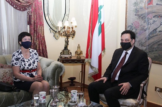 الرئيس دياب يستقبل المنسقة الخاصة للأمم المتحدة الجديدة في لبنان يوانا فرونتسكا