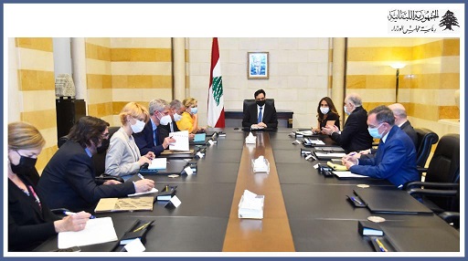 الرئيس دياب يستقبل الرئيسة السابقة لمراقبة الإنتخابات النيابية في العام ٢٠١٨ إلينا فالينسيانو