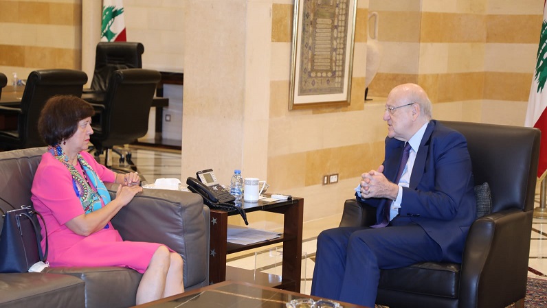 الرئيس ميقاتي يستقبل المنسقة الخاصة للامم المتحدة في لبنان الدكتورة يوانا فرونتسكا