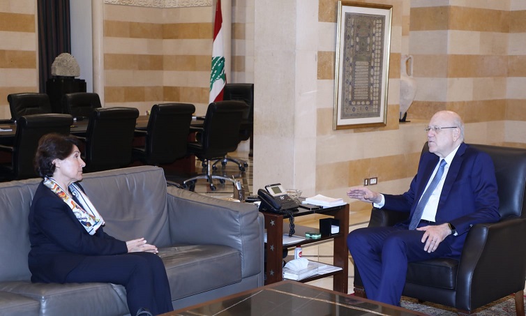 الرئيس ميقاتي يستقبل السفيرة الفرنسية في لبنان آن غريو