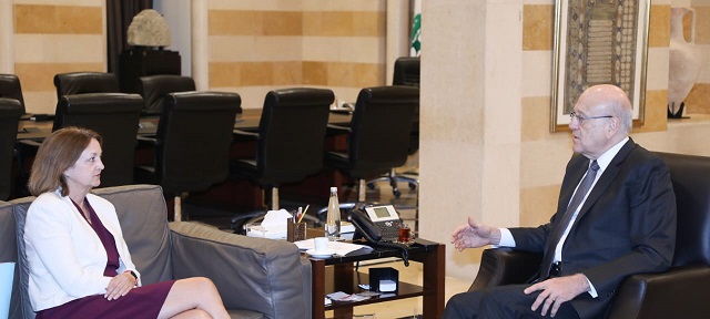 الرئيس ميقاتي يستقبل السفيرة الأميركية في لبنان ليزا جونسون