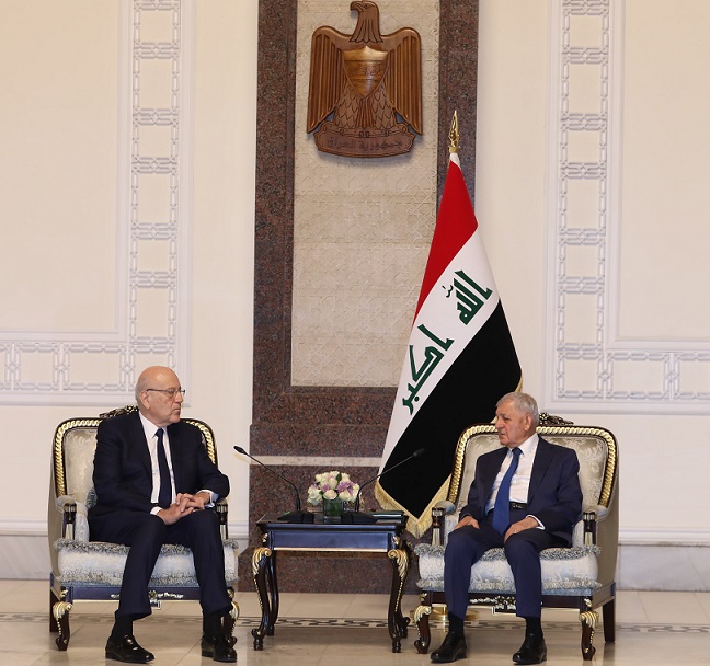 الرئيس ميقاتي يزور رئيس الجمهورية العراقية عبد اللطيف جمال رشيد