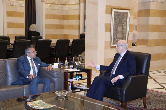 الرئيس ميقاتي يستقبل سفير مصر  في لبنان علاء موسى