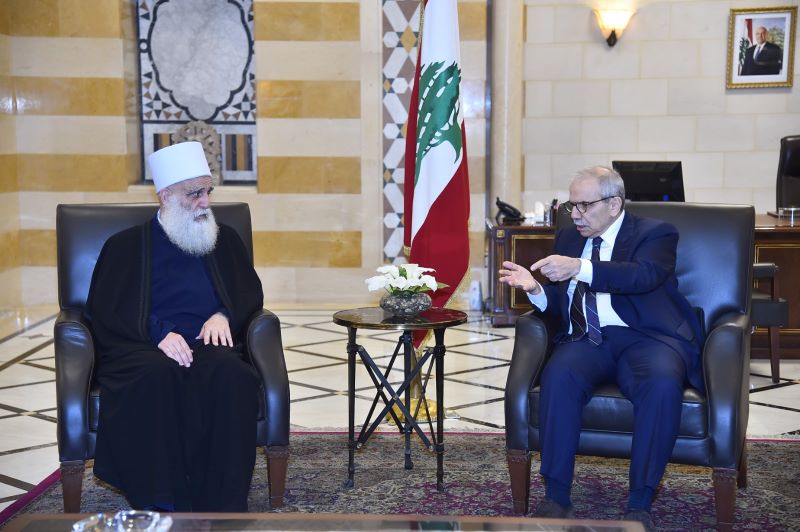 الرئيس سلام يستقبل شيخ عقل طائفة الموحدين الدروز سامي ابي المنى