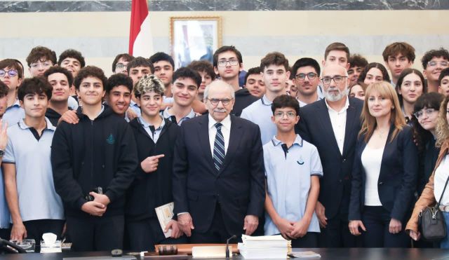 الرئيس سلام يلتقي طلاب من مدرسة الحكمة -عين سعادة